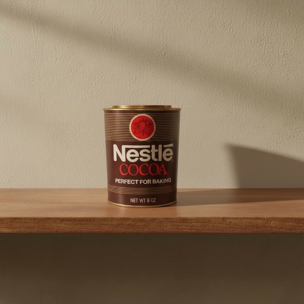 Vintage Nestle Cocoa Tin 8 oz Collectible Kitchen Decor Advertising Prop